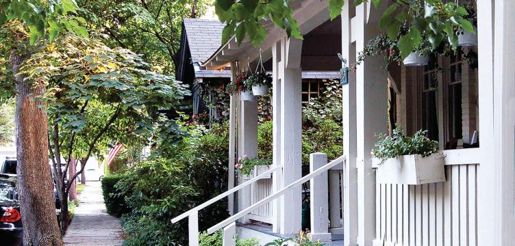 A new bill would legalize accessory dwelling units in historic buildings, like the Benezet Street houses pictured. (Carol Franklin/Chestnut Hill Conservancy and Historical Society)

