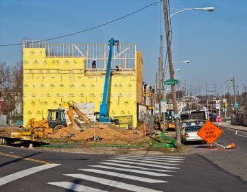 3300 Mantua Avenue is one of many new developments utilizing wood frames. (Kimberly Paynter/WHYY)