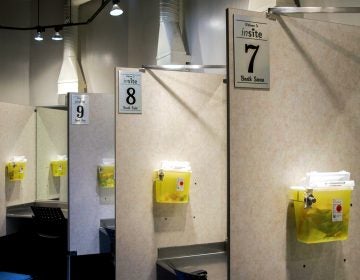 What it looks like inside one of Vancouver's Insitesupervised injection facilities. (Elana Gordon/WHYY)