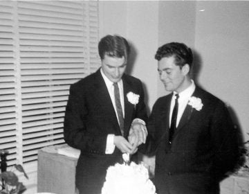 The search is on to identify two men in a series of photos from a gay wedding that were printed in a North Philly drugstore in 1957, but never returned to their owners. (Courtesy of the One National Gay & Lesbian Archives in Los Angeles and the John J. Wilcox, Jr. Archives in Philadelphia)