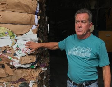 Kevin Carducci is part owner and plant manager of Omni Recycling. He says it costs the business $1 million a year to get rid of the plastics that can't be recycled. (Rebecca Davis/NPR)