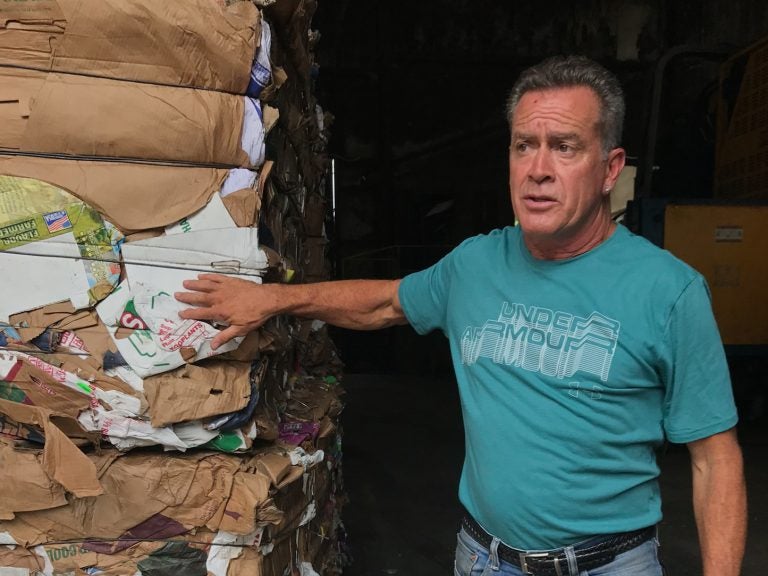 Kevin Carducci is part owner and plant manager of Omni Recycling. He says it costs the business $1 million a year to get rid of the plastics that can't be recycled. (Rebecca Davis/NPR)