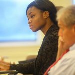 Dorcas Olatunji, 17, after a Delaware State Board of Education meeting on Thursday, Sept. 19, 2019, at the Community Education Building in Wilmington, Del. (Saquan Stimpson for WHYY)