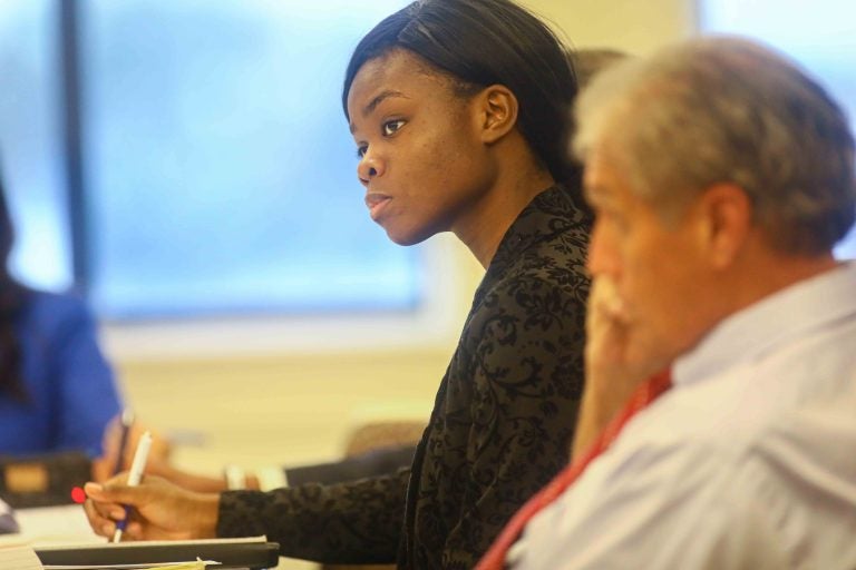 Dorcas Olatunji, 17, after a Delaware State Board of Education meeting on Thursday, Sept. 19, 2019, at the Community Education Building in Wilmington, Del. (Saquan Stimpson for WHYY)