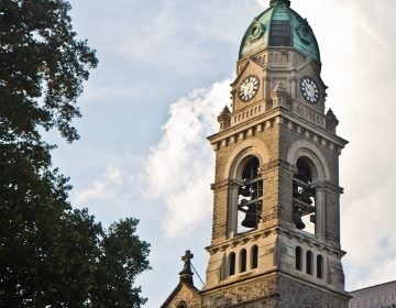 The Miraculous Medal Shrine in the Germantown section of Philadelphia, where every Monday evening a carillon is heard throughout the neighborhood. (Kimberly Paynter/WHYY)