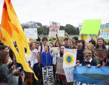 Along with increasing awareness of the dangers of climate change, Thunberg says she wants people to use the power of their votes to elect leaders who will work to reduce carbon emissions and slow global warming. (Mhari Shaw/NPR)