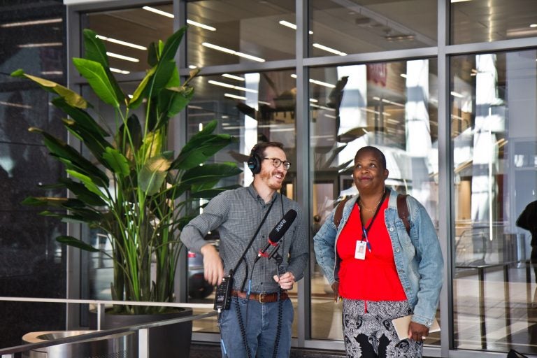 Hosts of The Why, Shai Ben-Yaacov and Annette John-Hall. (Kimberly Paynter/WHYY)