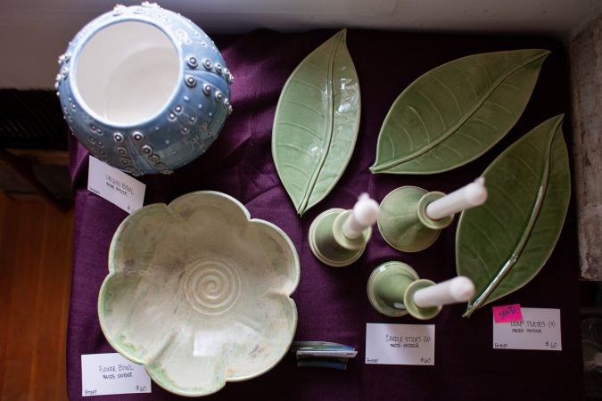 Pottery by Maude Snyder is on display at one of the galleries at 