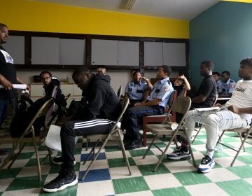 More than a dozen teens participate in a mental health summit organized by TEAM Inc. at The Kingdom Life Church Ministries, on Saturday. (Bastiaan Slabbers for WHYY)