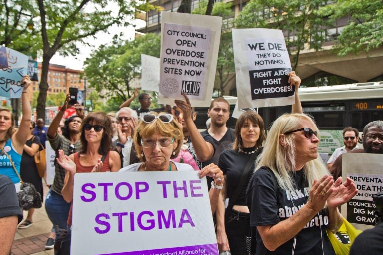 File Photo: Safe injection site supporters in Philadelphia rallied outside a federal hearing to determine if the proposed Safehouse would violate the federal Controlled Substances Act.