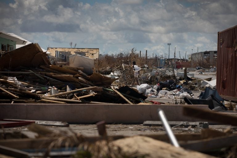 Debris left by Hurricane Dorian in Marsh Harbour after it decimated much of the Abaco Islands. (Cheryl Diaz Meyer for NPR)