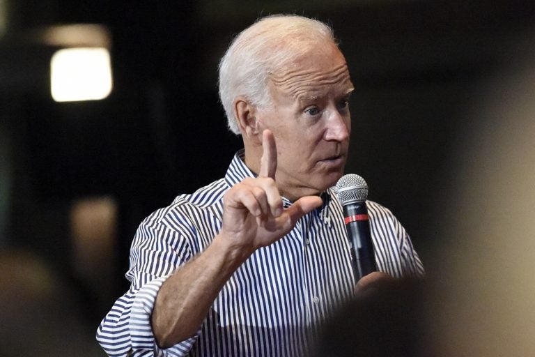 Former Vice President Joe Biden speaks, Wednesday, Aug. 28, 2019, at a town hall for his Democratic presidential campaign in Spartanburg, S.C. (Meg Kinnard/AP Photo)