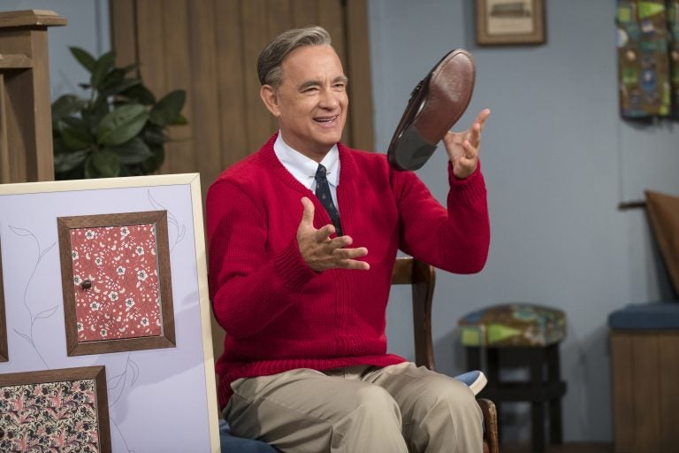 This image released by Sony Pictures shows Tom Hanks as Mister Rogers in a scene from 'A Beautiful Day In the Neighborhood,' in theaters on Nov. 22. (Lacey Terrell/Sony-Tristar Pictures via AP)