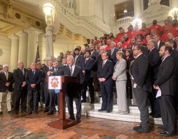 House Republicans assembled Wednesday to announce plans for a concerted push to pass a package of pro-energy industry bills.
(Katie Meyer/WITF)