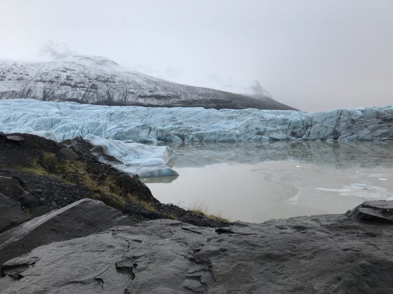 The Svínafellsjökull glacier in Iceland. Glacial retreat is among the most visible impacts of climate change. Since the early 20th century, with few exceptions, glaciers around the world have been retreating at unprecedented rates. (Marie Cusick / StateImpact Pennsylvania)