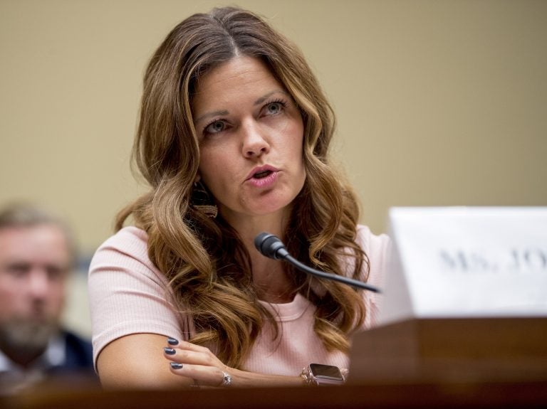 Ruby Johnson, whose daughter was recently hospitalized with a respiratory illness from vaping, testified before a House Oversight subcommittee hearing on lung disease and e-cigarettes on Capitol Hill Tuesday. (Andrew Harnik/AP)