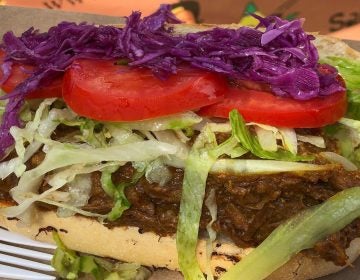 Rendang hoagie at Hardena's food truck (Danya Henninger/Billy Penn)