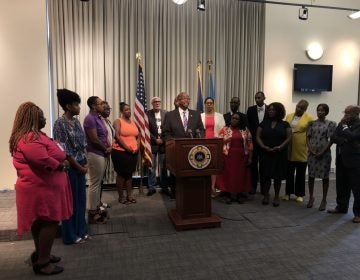 First Assistant District Attorney Robert Listenbee announces the formation of the One Stop job and resource hub which aims to provide a number of resources to Philly residents. (P. Kenneth Burns/WHYY)