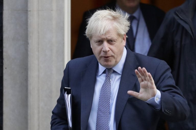 British Prime Minister Boris Johnson leaves 10 Downing Street.