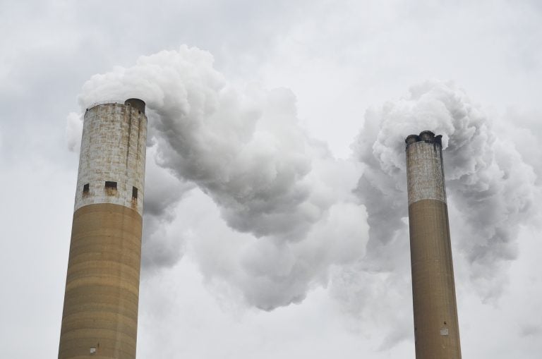 The Bruce Mansfield Power Plant burns coal to generate electricity in Beaver County. (Amy Sisk/StateImpact Pennsylvania)