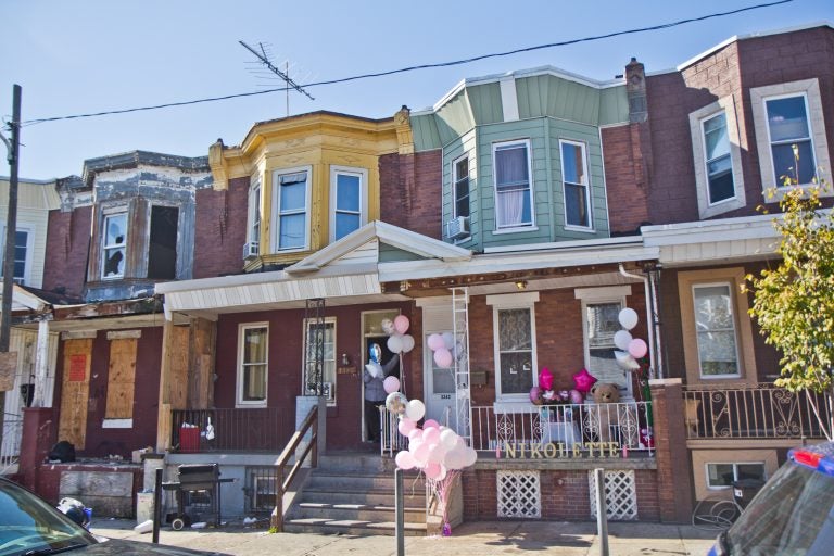 A 2 year-old was killed on Water Street in Kensington when a gunman shot through the front windows into her family’s living room (Kimberly Paynter/WHYY)