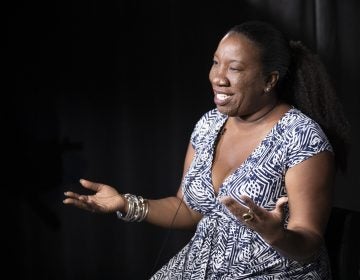 In this Friday, Oct. 11, 2019, photo Tarana Burke, founder and leader of the #MeToo movement, gestures as she speaks during an interview, in New York. (Mary Altaffer/AP Photo)