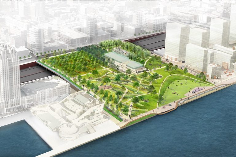 A rendering of the proposed Park at Penn's Landing.