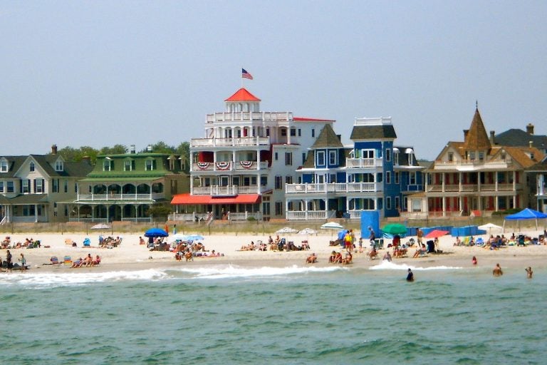 Victorian houses along the beach in Cape May.