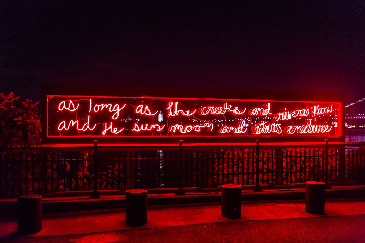 Monument Lab neon art lights up Penn Treaty Park - WHYY