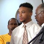 Michael White speaks with family before turning himself over to police in the stabbing death of a real estate developer in the city's Rittenhouse section. (NBC10)