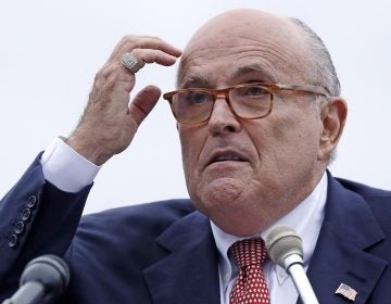 Rudy Giuliani, attorney for President Trump, addresses a campaign event in Portsmouth, N.H., in August 2018.
(Charles Krupa/AP)