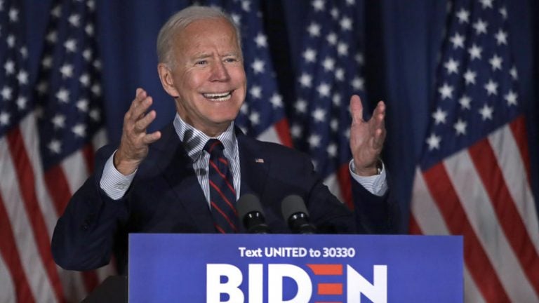 Democratic presidential candidate and former Vice President Joe Biden speaks at a campaign event Wednesday in Rochester, N.H. (Elise Amendola/AP)