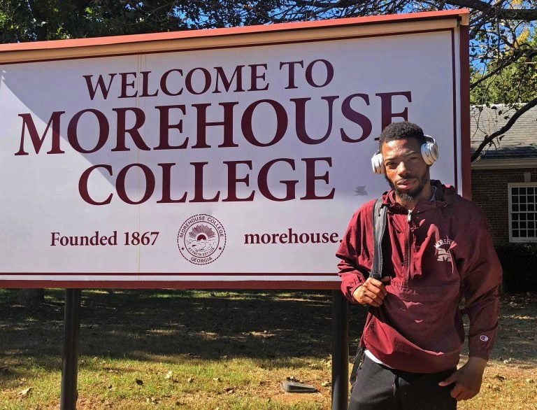 Camden student Elisha Talley this fall at Morehouse College. (Courtesy of Elisha Talley)