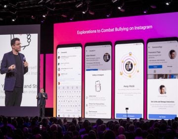 Adam Mosseri, head of Instagram, speaks at the F8 Developers Conference in San Jose, Calif., April 30, about the social media platform's anti-bullying efforts. (Bloomberg via Getty Images)