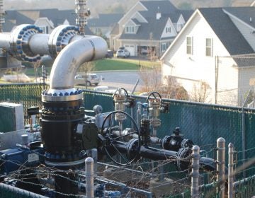 A Mariner East pipeline valve site on the edge of the Andover development, Thornbury Township, Delaware County, illustrates the pipeline's path through densely-populated southeastern Pennsylvania. (Jon Hurdle/StateImpact Pennsylvania)