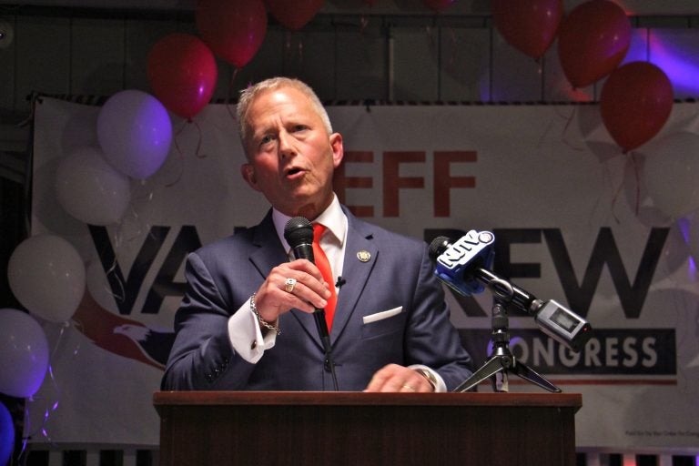 Jeff Van Drew wins the Democratic primary New Jersey's 2nd Congressional District on June 5, 2018. He was one of two Democrats who voted against the presidental impeachment inquiry. (Emma Lee/WHYY)