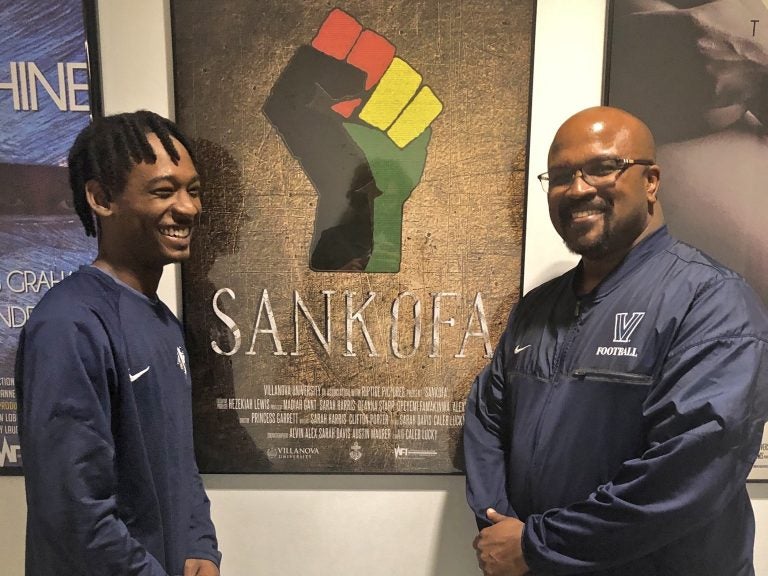 Villanova University student Caleb Lucky (left) and Professor Hezekiah Lewis helped make the film 