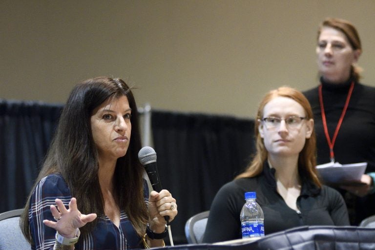 Organizers, active in the suburban cycling community, discuss their grassroots projects during a panel at the Philly Bike Expo on Saturday. (Bastiaan Slabbers for WHYY)