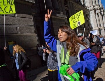 Protesters fighting to save  DACA are marching from New York to Washington D.C. ahead of a Supreme Court hearing. They stopped in Philadelphia on their way to D.C. (Kimberly Paynter/WHYY)