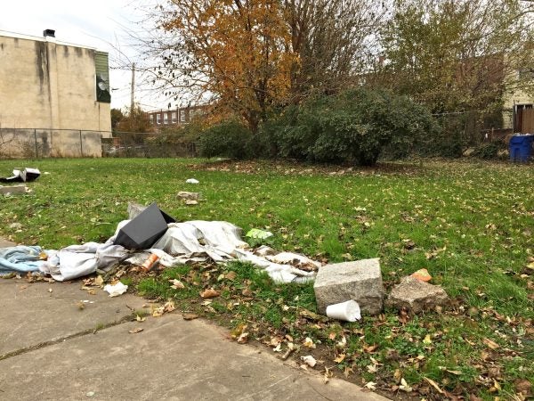 The empty lot in Northeast Philadelphia where Olivia was ultimately found by police on March 7, 2014. (Avi Wolfman-Arent/WHYY)