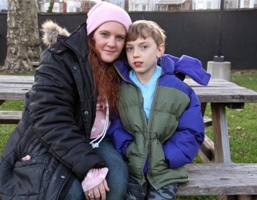 Susann Schofield, 39, and her son Brice, 11,  will be affected by the USDA's proposal to reduce SNAP benefits (Emma Lee/WHYY)