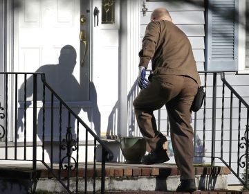 In this Nov. 26, 2019, file photo a UPS man delivers an Amazon package to a residence in North Andover, Mass. Amazon, Walmart and others are promising to deliver more of their goods in a day and this holiday season will be the first real test of whether they can make that happen. (Elise Amendola/AP Photo)