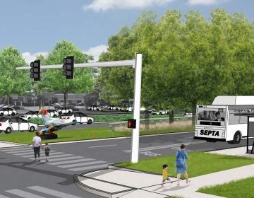 An artist's rendering of the BAT lanes planned for Roosevelt Boulevard. (City of Philadelphia)