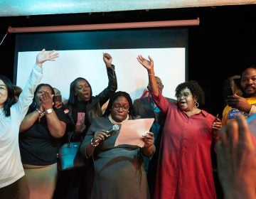 Kendra Brooks at her victory party on Nov. 5 in North Philadelphia. (Natalie Piserchio for WHYY)