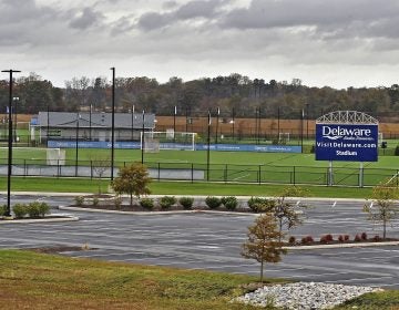 A new law paves the way for a hotel tax that would go to the DETurf sports facility south of Dover. (Butch Comegys for WHYY)