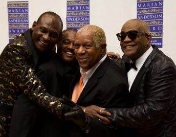 File photo: The founding members of Kool & The Gang, (from left) George Brown, Robert 'Kool' Bell, Dennis D. T. Thomas, and Claydes Charles Smith, were given the Marian Anderson Award in November, 2019. (Kimberly Paynter/WHYY)