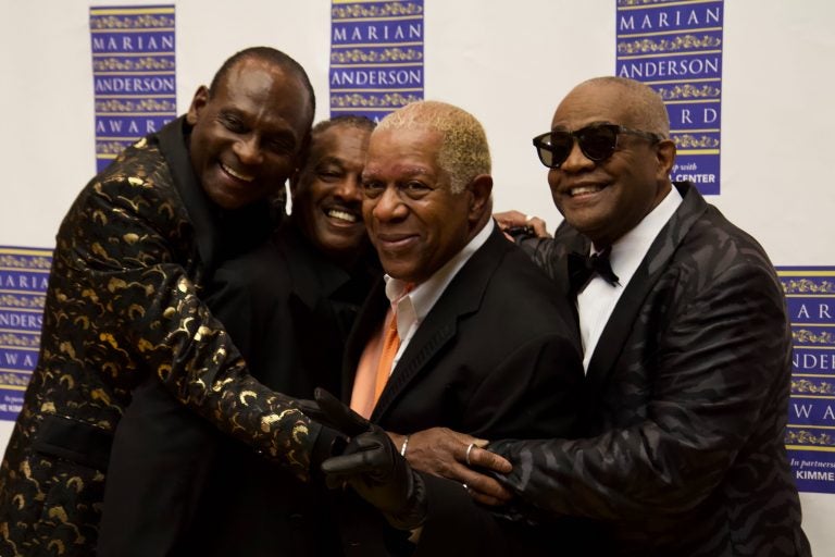 File photo: The founding members of Kool & The Gang, (from left) George Brown, Robert 'Kool' Bell, Dennis D. T. Thomas, and Claydes Charles Smith, were given the Marian Anderson Award in November, 2019. (Kimberly Paynter/WHYY)