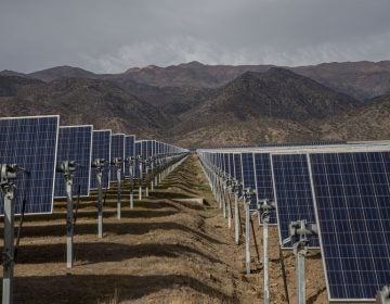 Solar panels at Chile's Quilapilún energy plant are part of a joint venture by Chile and China. China has been investing heavily in renewable energy technology. (Esteban Felix/AP Photo)