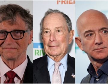 From left to right: Bill Gates, Michael Bloomberg, Jeff Bezos (AP image)