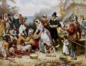 (The First Thanksgiving by J.L.G. Ferris. circa 1912/Wikimedia Commons)